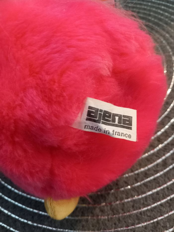 Peluche oiseau Ajena pâtisson rose 20 cm vintage - photo numéro 5