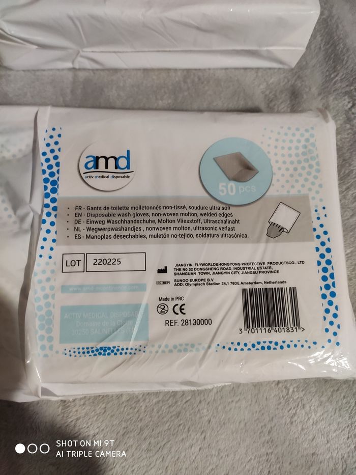 Lot de 2 paquets neuf de gant de toilette à usage unique - photo numéro 3