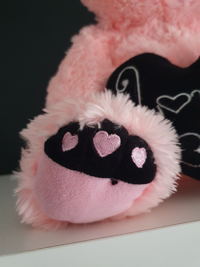 Ourson rose et noir 40cm - photo numéro 6