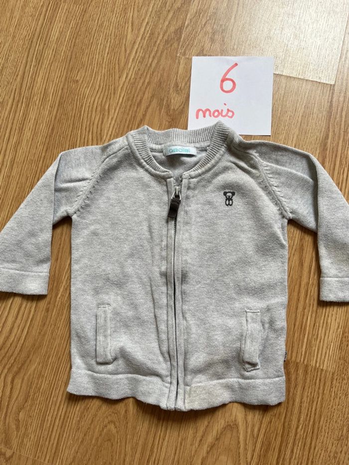 Gilet zippé Obaïbi 6 mois TBE