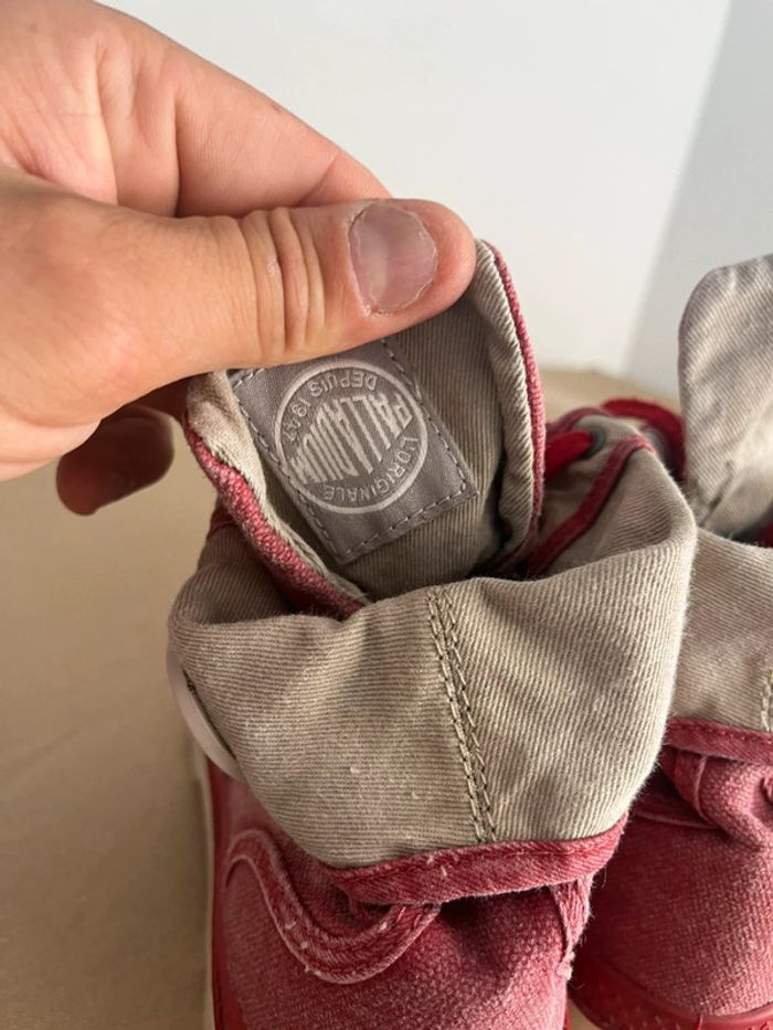 Baskets Montantes Rouge Palladium Taille 38 - photo numéro 5