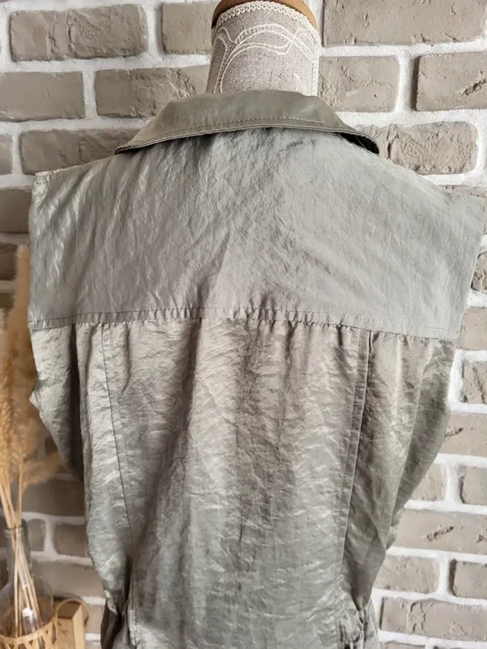 Veste chemise sans manches satinée kaki Formul' - Neuve et Made in France - photo numéro 13