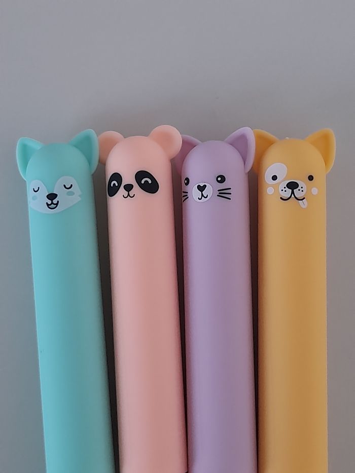 Stylos gel effaçables kawaii animaux