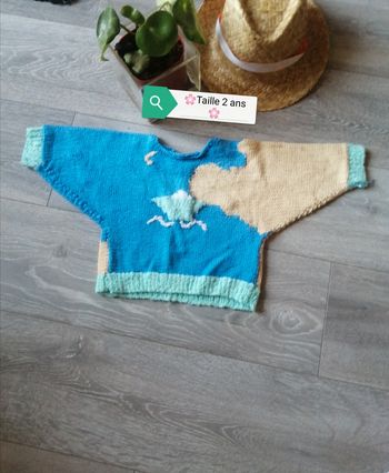 🌸Pull côté mer manches chauve-souris Taille 2 ans 🌸