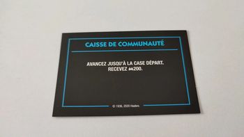 Carte caisse de communauté Case départ jeu de société Monopoly mauvais perdants Hasbro Gaming #B77