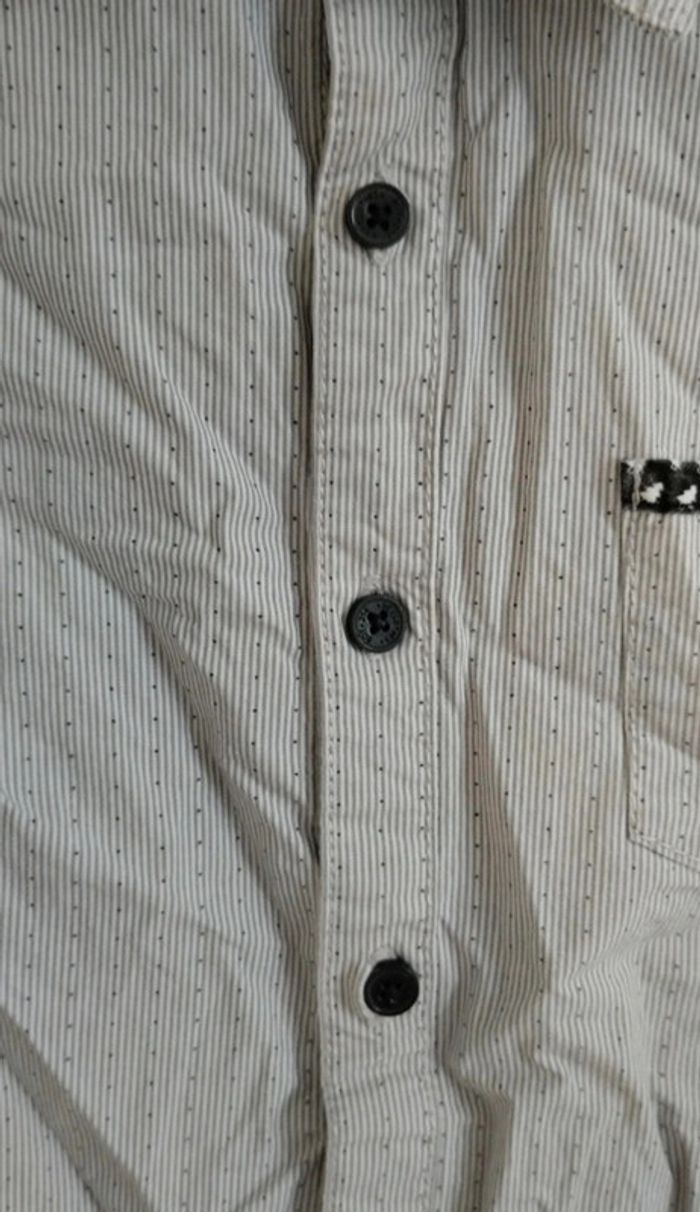 Chemise manches longues grise à rayures et points YCC taille 10ans - photo numéro 4