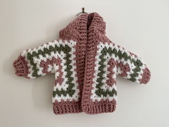 veste manteau au crochet avec capuche 12 mois