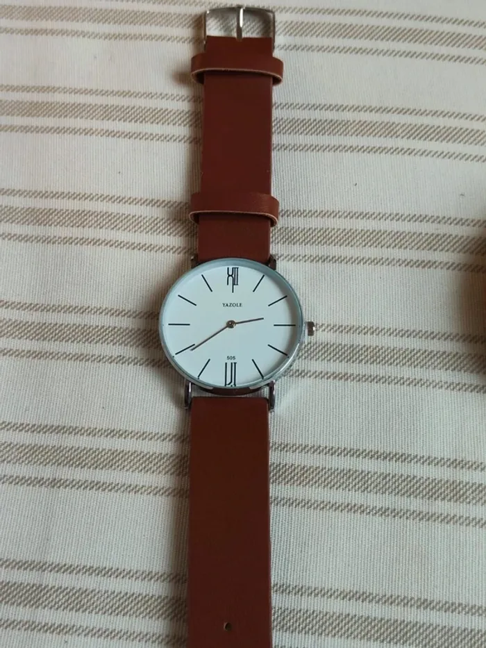 Montre marron clair, homme, élégante - photo numéro 3