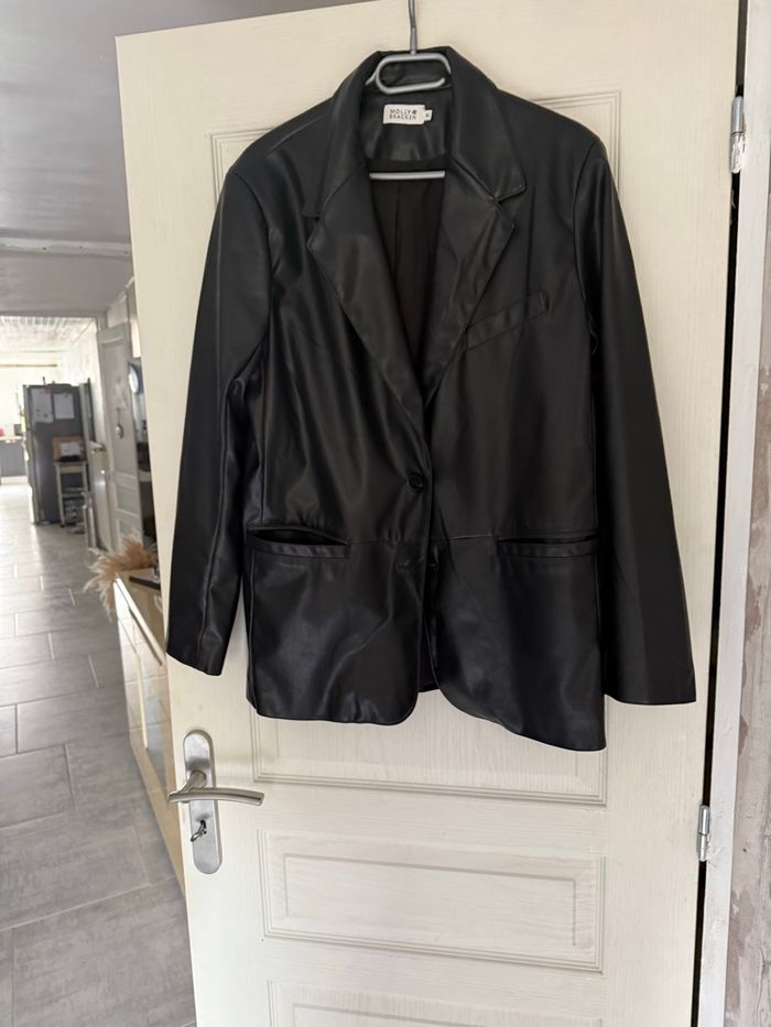 Veste noir en similicuir taille Xl marque Molly bracken - photo numéro 4