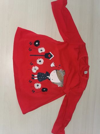 T shirt manches longues rouge