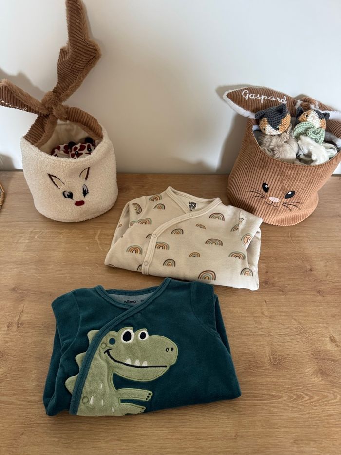 Lot de 2 pyjamas bébé (bleu & écru) - taille 9 mois - Gémo & La Redoute