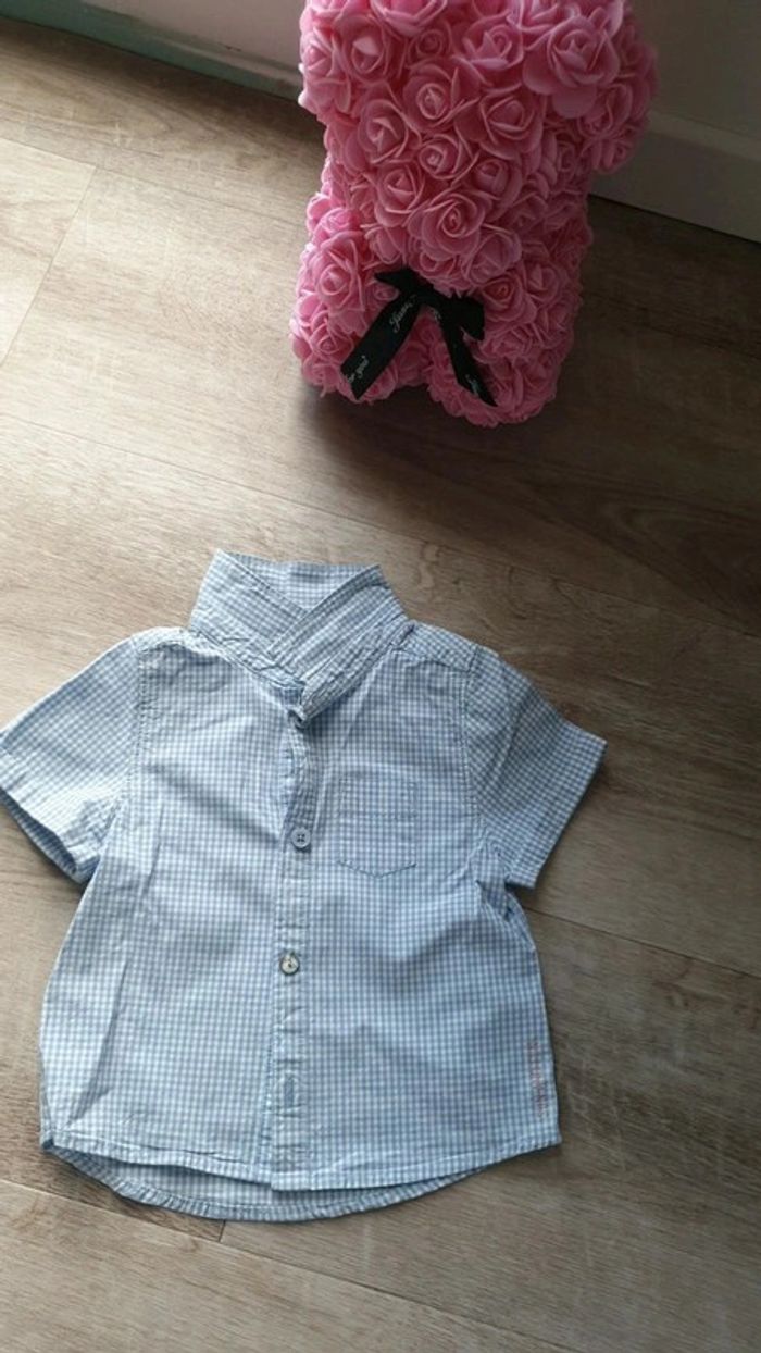 Chemise tape à l'œil à carreaux bleu ciel