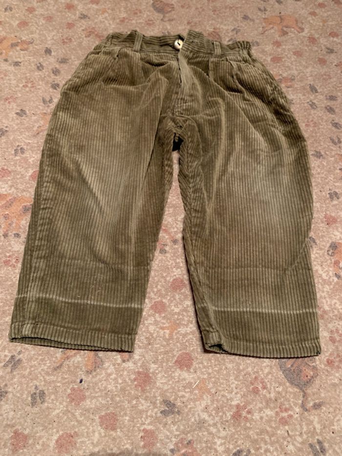 pantalon velours kaki 2 ans