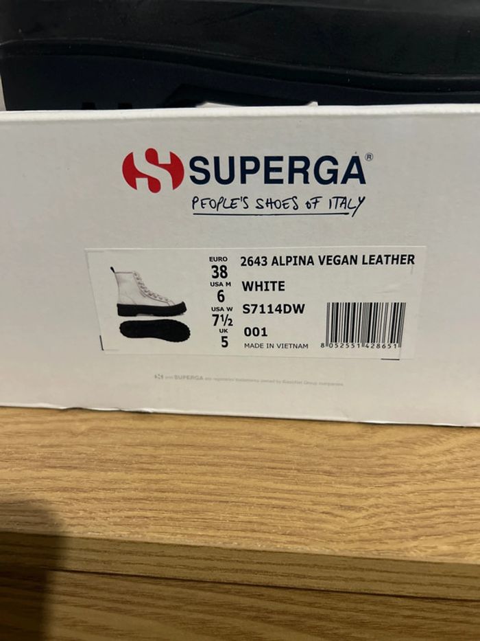 Bottines blanches Superga 2643 Alpina Vegan 🌱 leather 38 - photo numéro 2