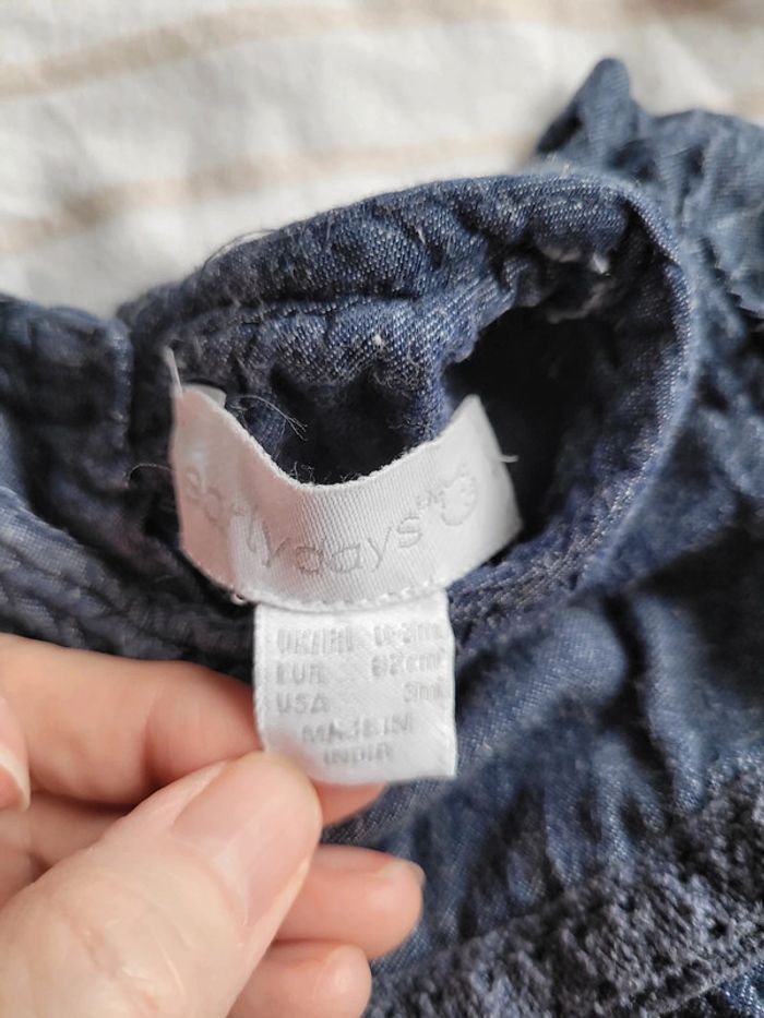 Barboteuse longue jean, sans manches 0/3 mois - photo numéro 4