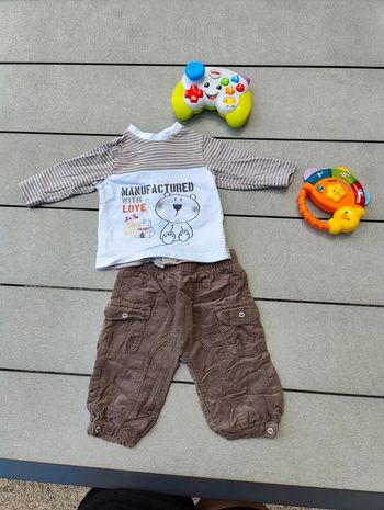 Ensemble beige ourson garçon 3 mois