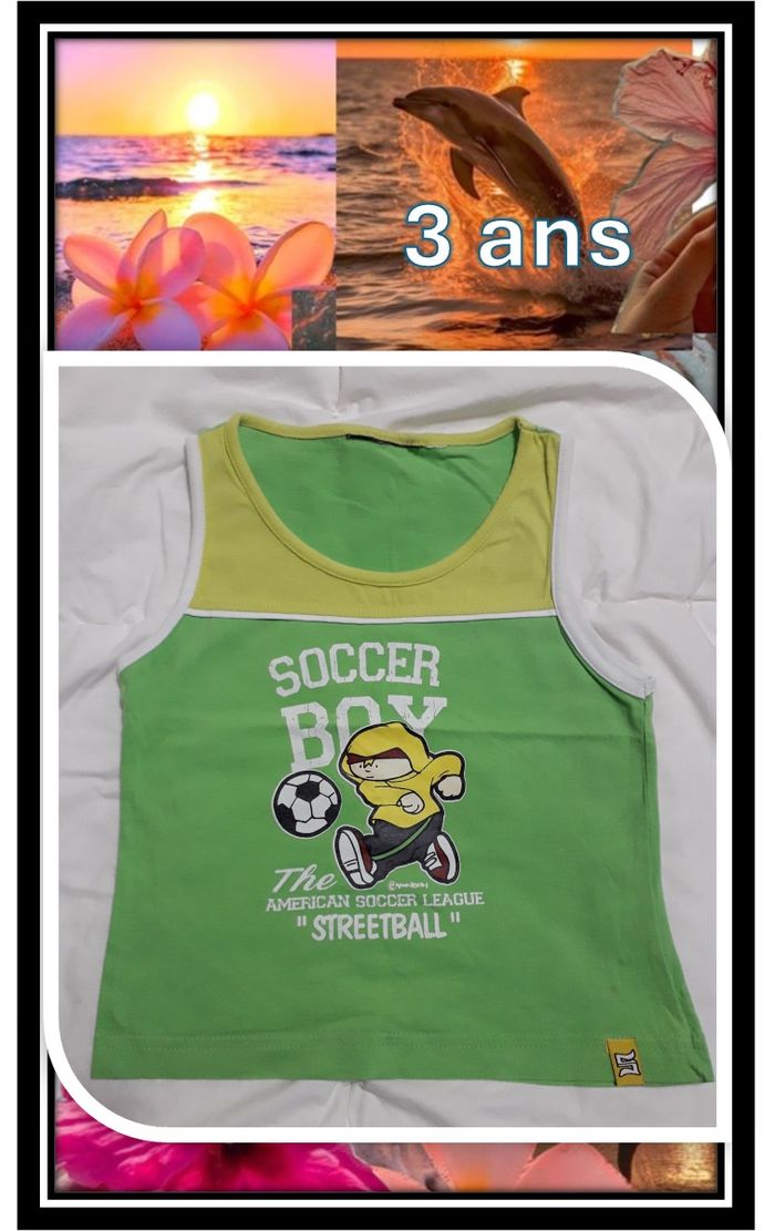 💚 Joli débardeur vert vif (3 ans) 💚