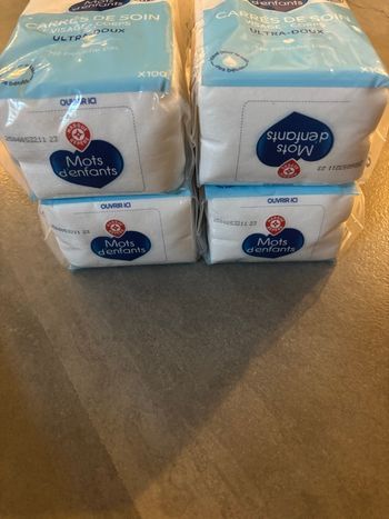 Lots de 4 carrés de soin ultra-doux NEUF