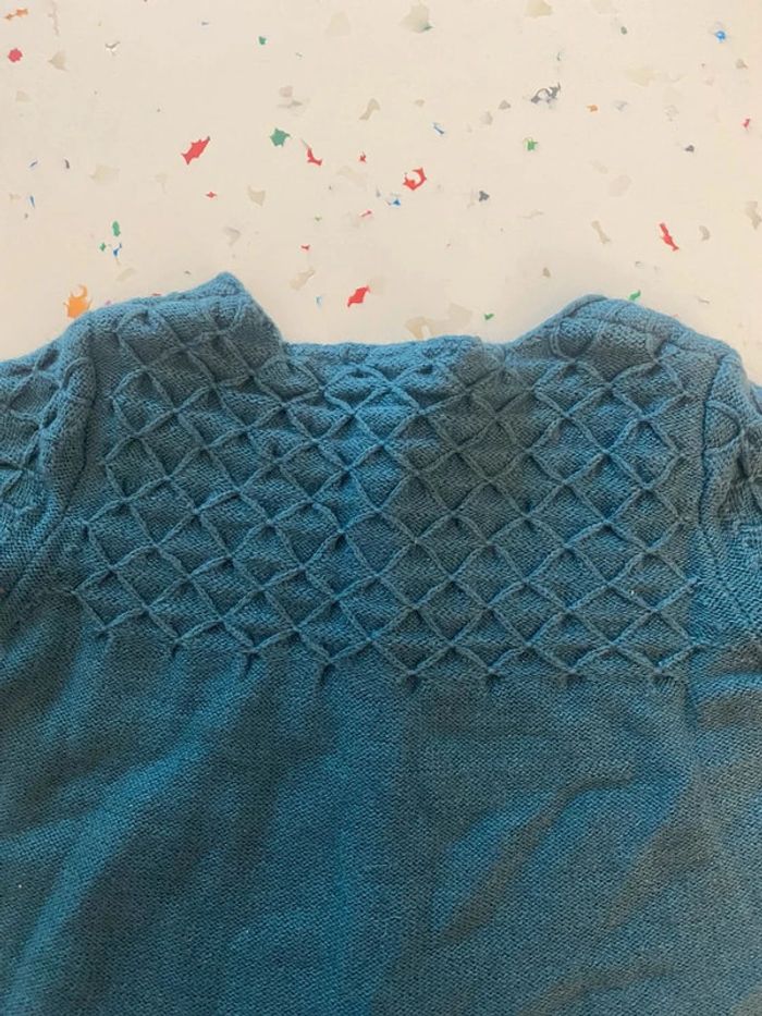 Gilet en laine turquoise Chloé 2 ans - photo numéro 6