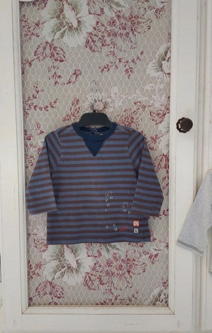 Lot de 2 hauts 6/9 mois 71 cm Vertbaudet et Sergent Major - photo numéro 4