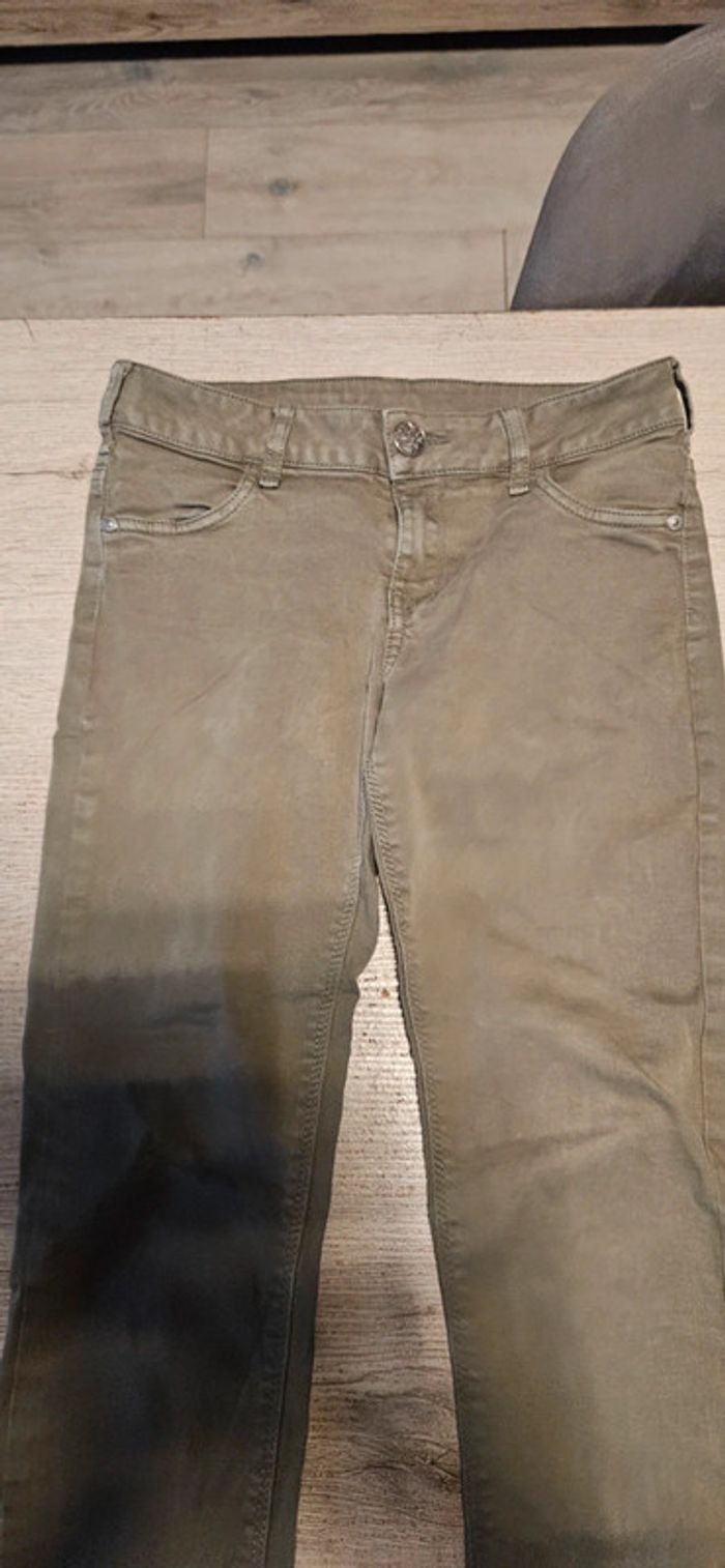 Pantalon fille stretch kaki, C&A, 164 (14ans) - photo numéro 4