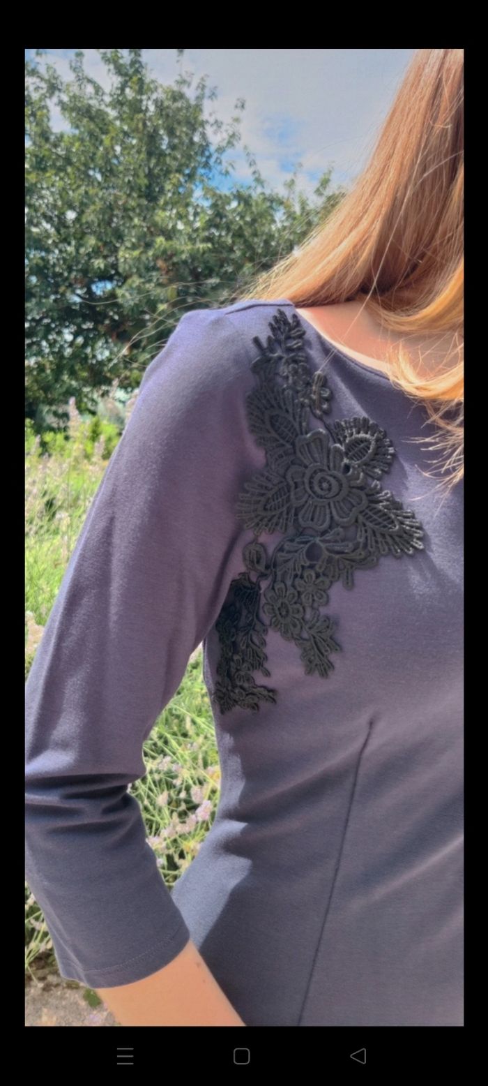 Robe coupe droite bleu taille S Naf Naf - photo numéro 4