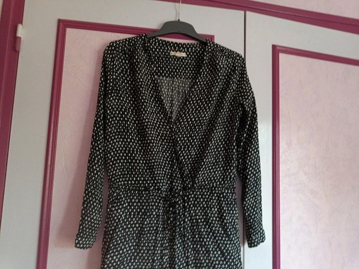 Robe Mango marine écru à motifs T.M(38) - photo numéro 5