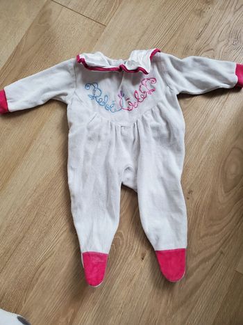 Pyjama vintage velours avec col taille 3 mois