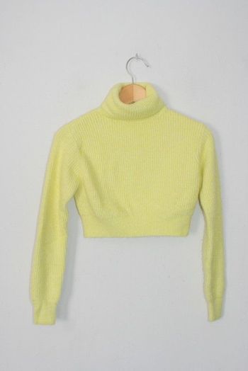 Pull jaune col roulé chaud court Pimkie taille XS