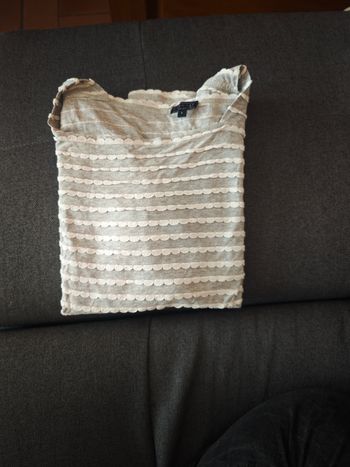 T-shirt gris et blanc manche longue taille L