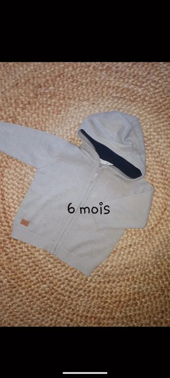 Gilet zippé à capuche garçon - 6 mois