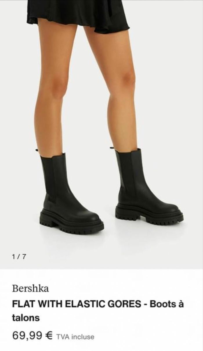 bottines noires Bershka