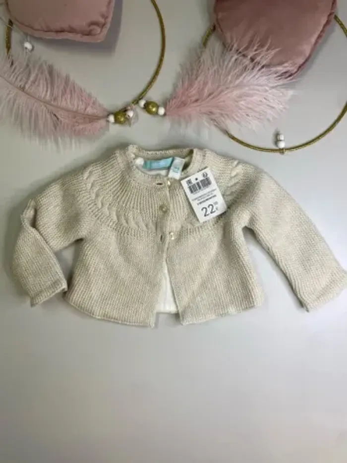 Gilet bébé fille - neuf - Obaïbi - Taille 3 mois