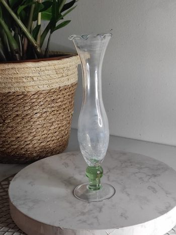 Vase tulipe verre craquelé