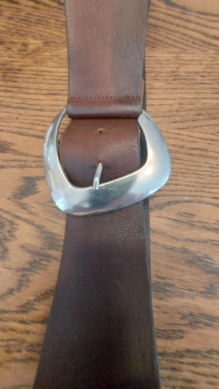 Ceinture en cuir Marron made in Italy 85cm - photo numéro 10