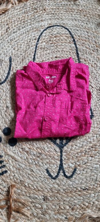 Chemise rose pois