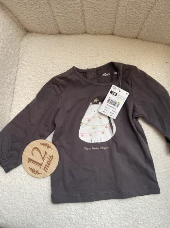 TEE shirt manche longue fille 12 mois
