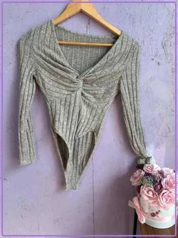 Body Shein Gris Côtelé "Petite M"