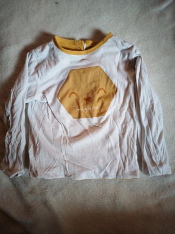 Tee-shirt manches longues réversible mignon-grognon taille 2 ans