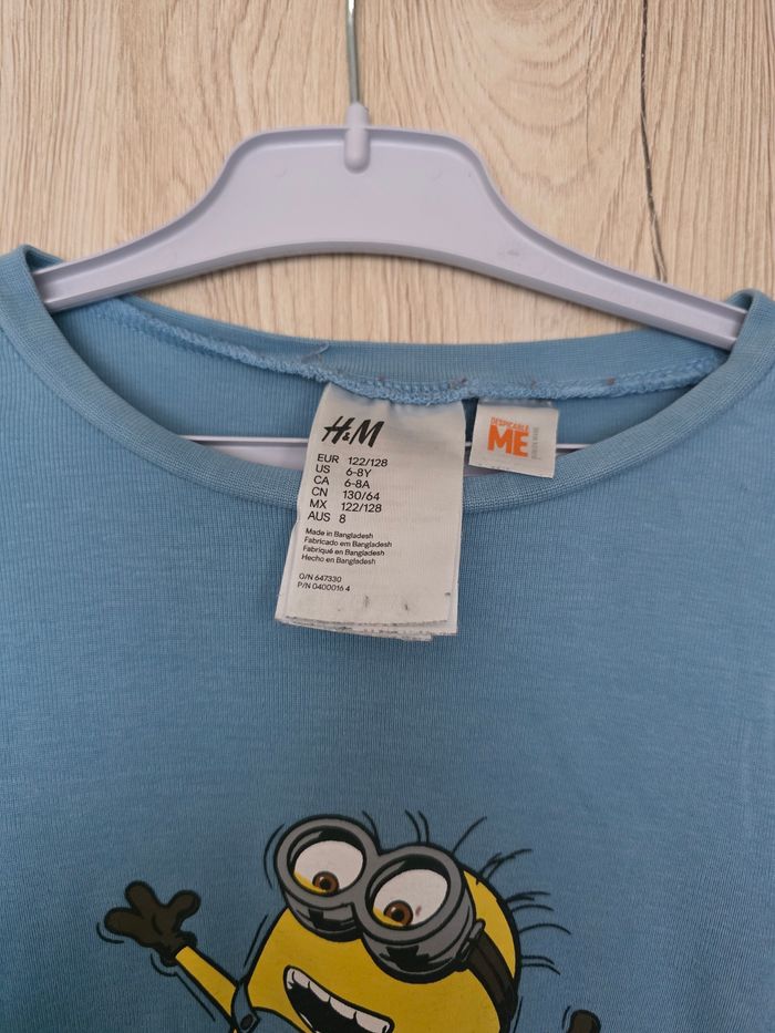 TEE-SHIRT GARÇON MANCHE LONGUE MINIONS MINIONS TAILLE 6/8 ANS COULEUR BLEU CIEL MARQUE DESPICABLE ME H&M - photo numéro 3
