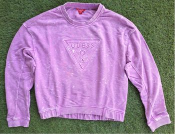 SWEAT MAUVE ET BLANC - TAILLE L - GUESS