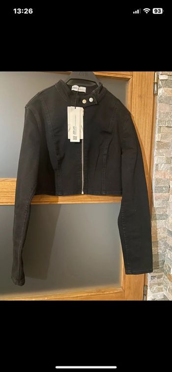 Blouson en jean noir Zara taille M