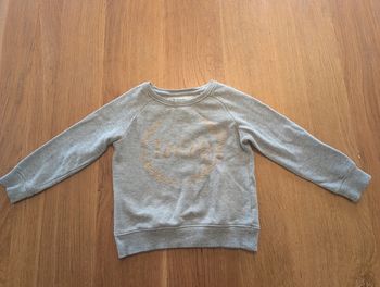 Pull gris motif jaune fille 4 ans