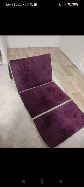 Tapis de prière pliable avec dossier + sac de transport