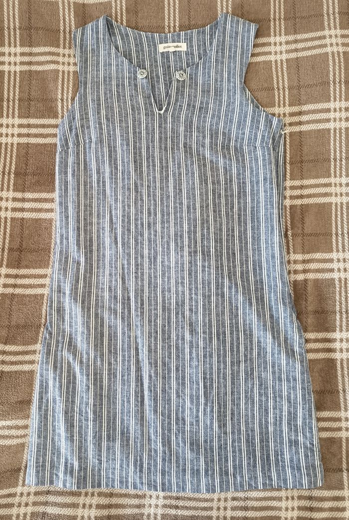 👗 Robe droite à rayures bleu & blanches - Taille 38 / Grain de Malice