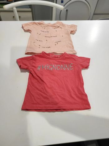 Lot t-shirt manches courtes 9 mois