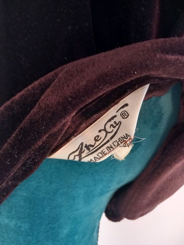 Chemisier vintage velours marron brillant - photo numéro 5