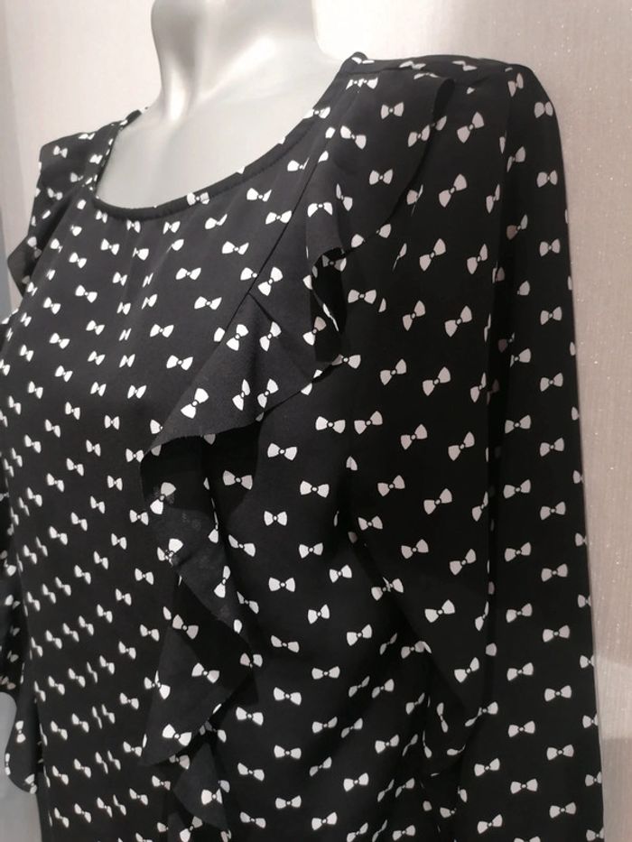 Blouse noire noeud blanc Divided H&M S - photo numéro 4