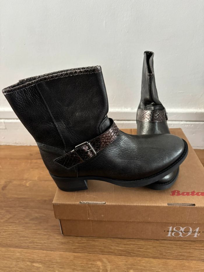 Bottines cuir anthracite femme Bata - photo numéro 6
