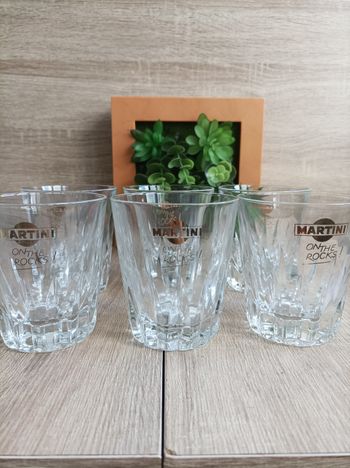 Lot 6 verres Martini on the rocks 